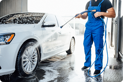 Detailing car exterior with cloth